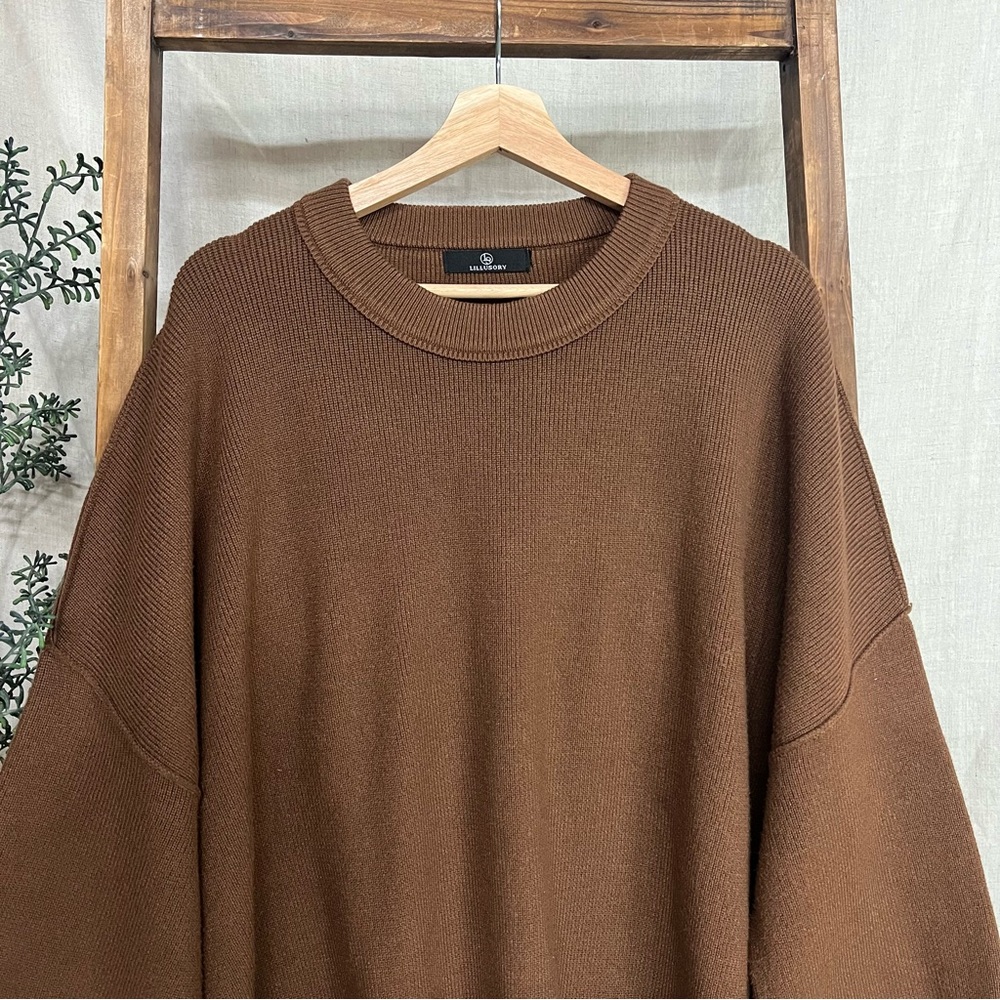 LILLUSORY Brown Oversized Batwing Sweater - Picture 2 of 14